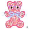 Brushstroke Cute Bear Coquette Bow PNG