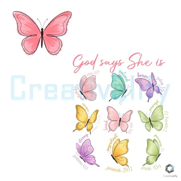 Butterfly PNG God Says Shes Brave Strong Unique