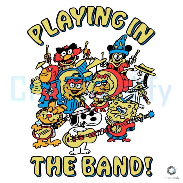 Cartoon Character Playing in the Band SVG Design