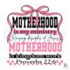 Coquette Bow Motherhood Is My Ministry PNG
