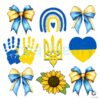 Coquette Bow PNG Blue Yellow Symbol of Ukraine Peace