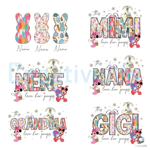 Floral Easter Bunny PNG Bundle Mimi Nene Nana Designs