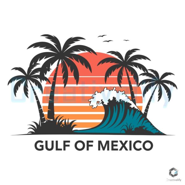 Gulf of Mexico Vintage Sunset Beach PNG