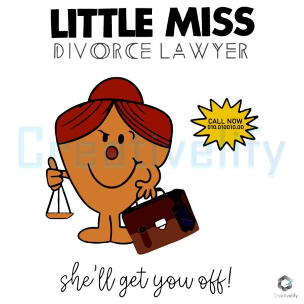 Little Miss Divorce Lawyer Shell Win Your Case SVG