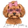 Love Mom Coquette Bow Dog Mom PNG Design