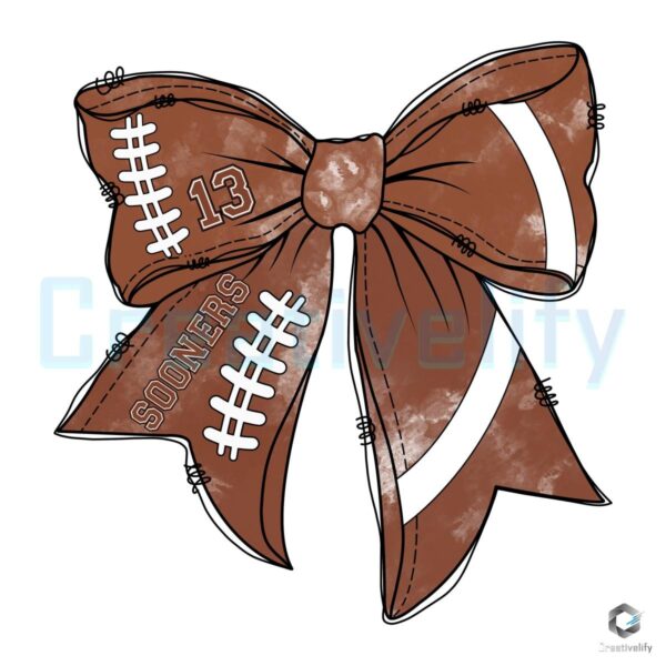 Personalized Football Bow PNG Design