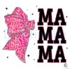 Pink Leopard Mama Coquette Bow PNG Design