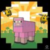 Pink Sheep Sunset Minecraft SVG File for Gamers Creators