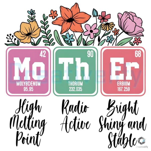 Retro Floral Mother Design SVG