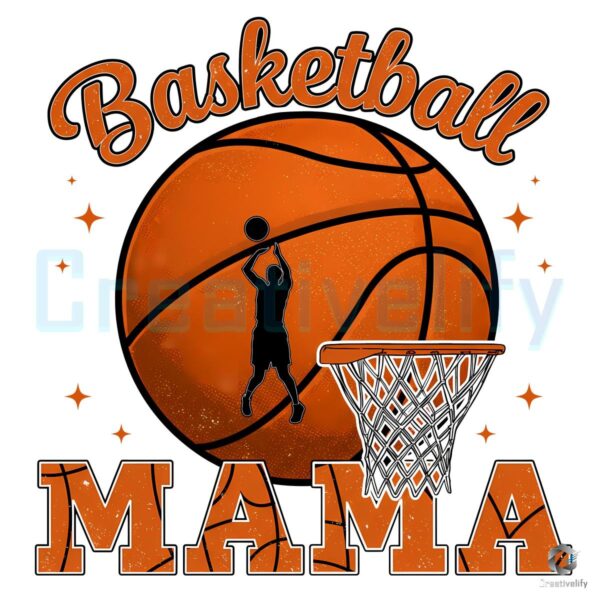 Retro Gameday Basketball Mama PNG Design