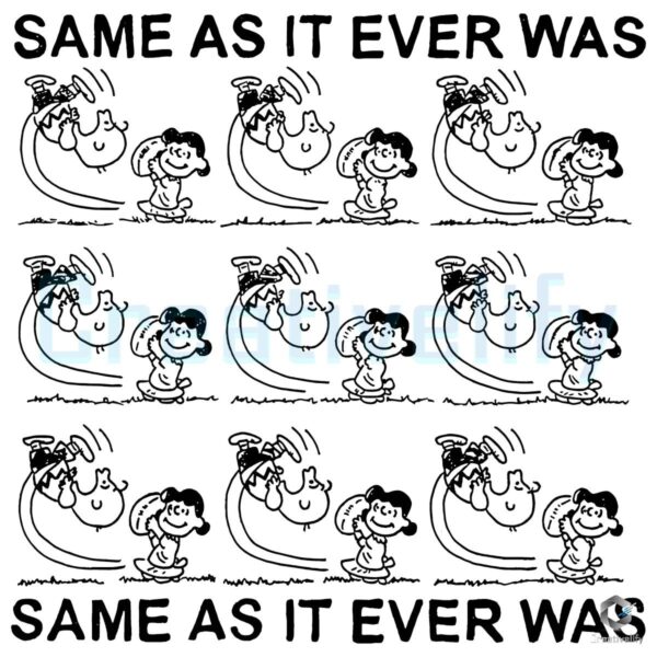 Same As It Ever Was Charlie Brown Lucy Football Kick PNG