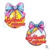 Softball Mama PNG with Cute Coquette Bow