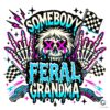 Somebody Feral Grandma Mama Checkered PNG Design