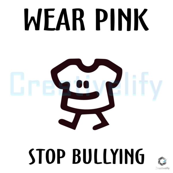 Stop Bullying Wear Pink SVG Design