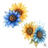 Support Ukraine Sunflower PNG in Blue and Yellow