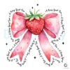Sweet Strawberry Coquette Bow PNG A Berry Good Time