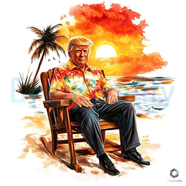 Trump Sunset Beach Vibes PNG Summer Style Chill