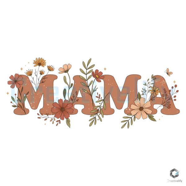 Vintage Mama Floral PNG Design