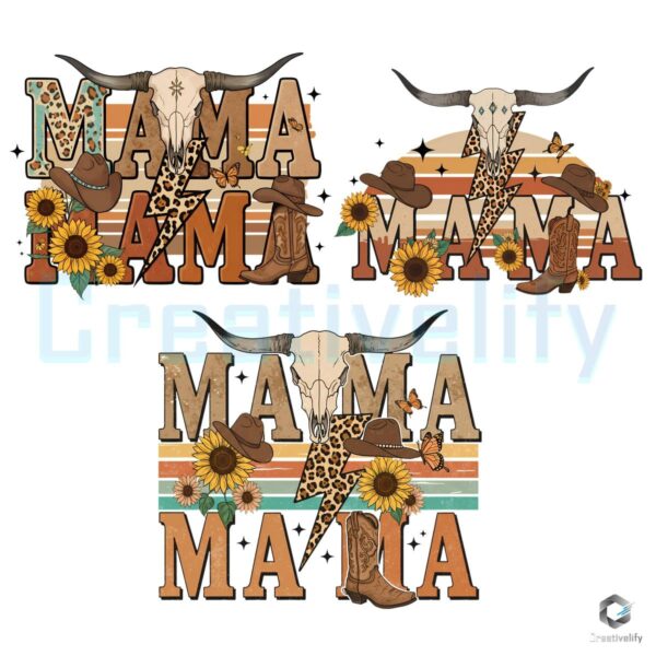 Vintage Mama Western Floral PNG Design