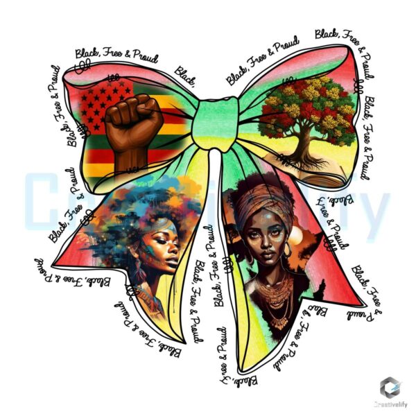 Chic Coquette Bow PNG for Black History Month Style
