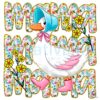 Chic Floral Mama Goose in Boots Cute PNG Design
