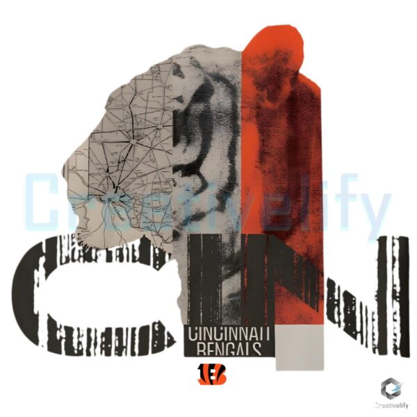 Cincinnati Bengals 2025 NFL Draft Bold Cluster PNG Design