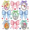 Coquette Bow Mirror Disney Characters Design PNG