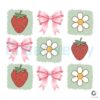 Coquette Bow Strawberry Daisy Summer Vibes PNG