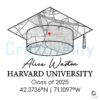 Custom Campus Map Graduation PNG Class of 2025 Personalized Gift