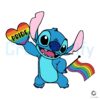 Disney LGBT Pride Stitch Heart Flag SVG