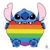 Disney LGBT Pride Stitch Rainbow Heart SVG