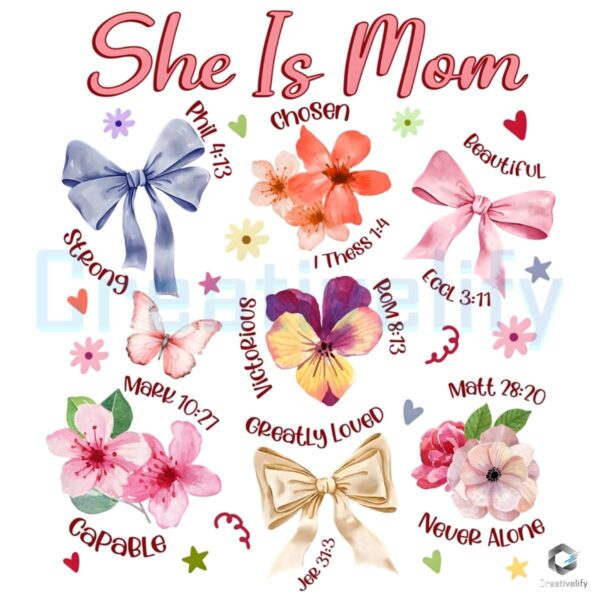 Faithful Mom Boho Floral SVG with Bible Verse Design