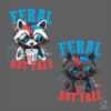 Feral But Free Raccoon 4th of July PNG Funny and Patriotic