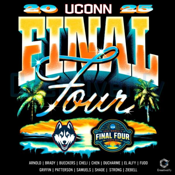 Final Four 2025 Retro Unconn Basketball PNG Design