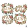 Floral Wreath PNG Bundle for Mama Gigi Nana Aunt