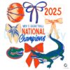 Florida Gators Champs Coquette Bow PNG Basketball Glory