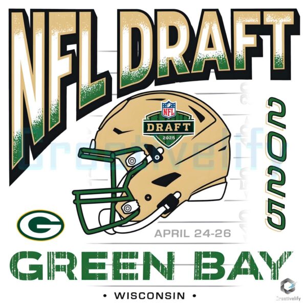Green Bay 47 Helmet PNG NFL Draft 2025 Design