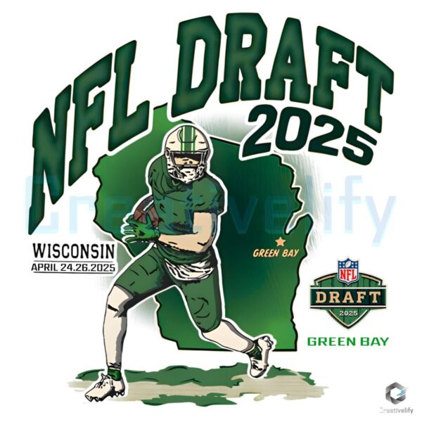 Green Bay Draft 2025 Football Player Map PNG Wisconsin Pride
