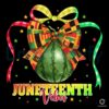 Juneteenth Vibes PNG with Kente Bow Watermelon Style