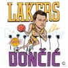 Lakers Doncic Dribble Palms Caricature PNG Art File