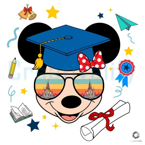 Magical Disney Kingdom Minnie Graduation PNG Design