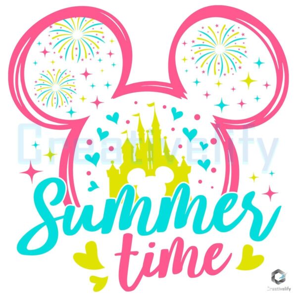 Mickey Mouse Castle Summer Fun SVG Design