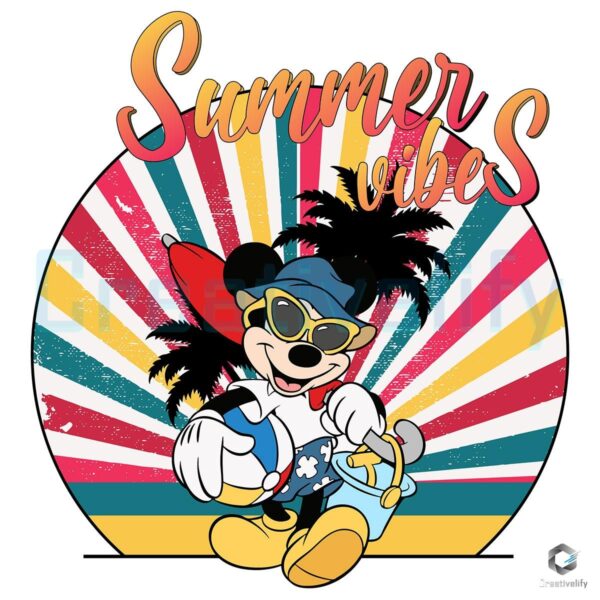 Mickey Mouse Summer Vibes SVG Design for Fun in the Sun
