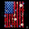 Patriotic Floral Brushstroke Flag PNG Design