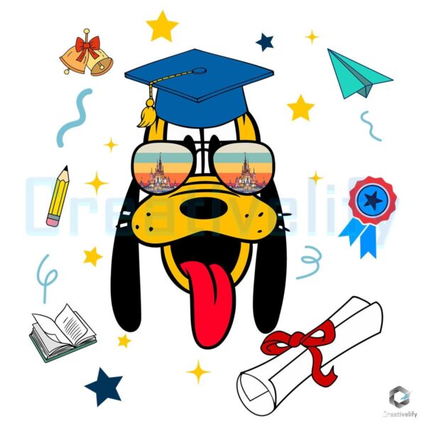 Pluto the Pup Graduation Magic PNG Disney Kingdom Style