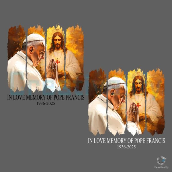 Pope Francis Tribute PNG Brushstroke Religious Rest in Peace Art