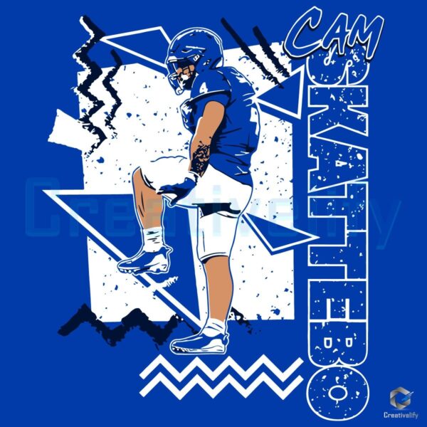 Retro 90s Cam Skattebo NFL Draft SVG Design