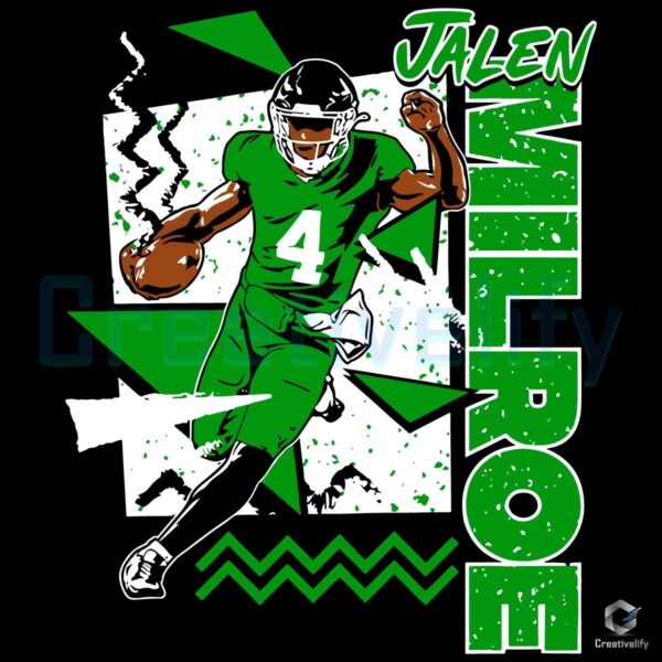 Retro 90s Jalen Milroe Seahawks Football PNG Design