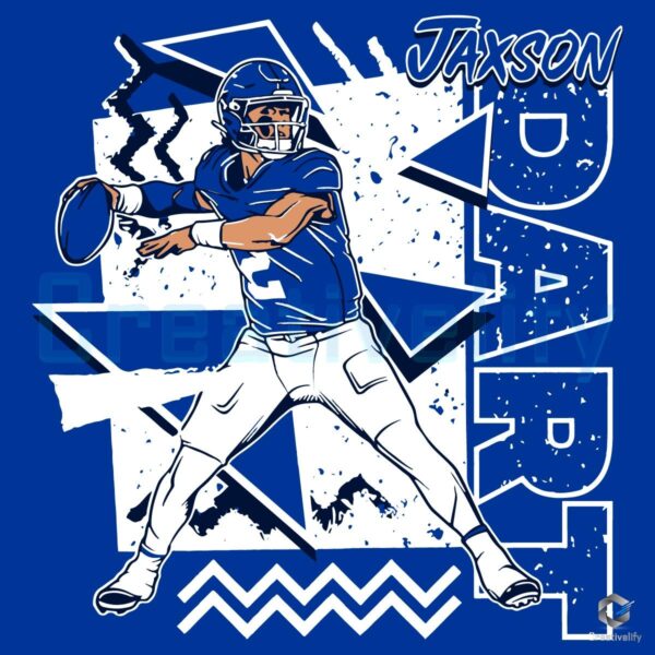 Retro 90s Jaxson Dart New York Giants PNG Design