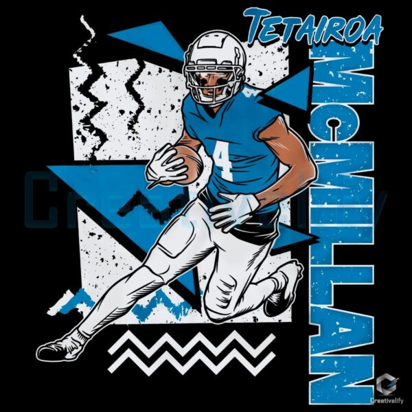 Retro 90s Tetairoa McMillan Carolina Panthers PNG Design